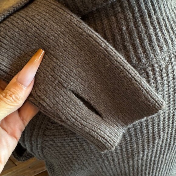 Market & Spruce Waffle Stitch Cowl Neck Sweater – Brown, Size Medium, NWT - Picture 6 of 9